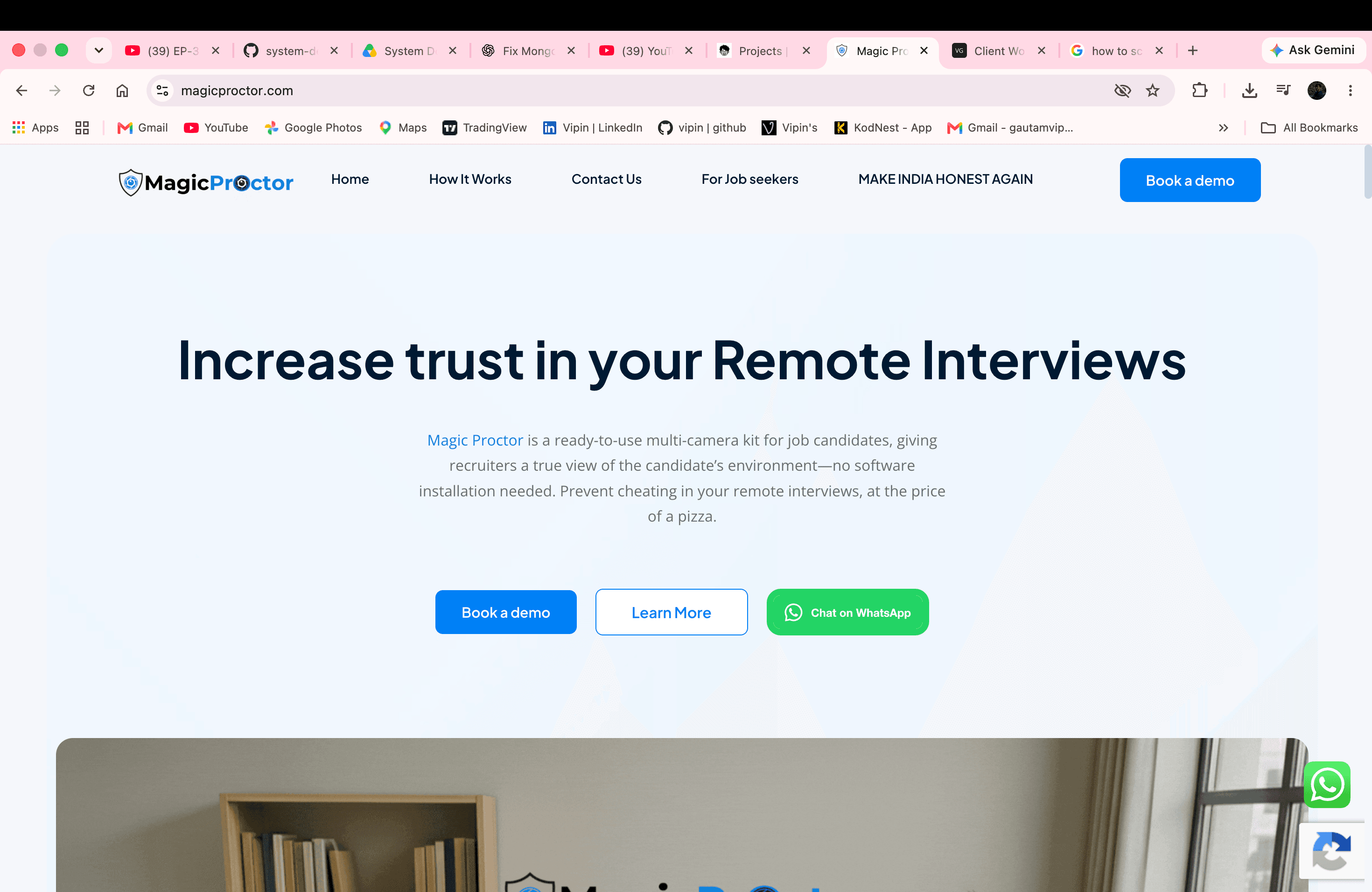 MagicProctor website preview